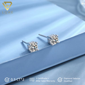 LORE Jewellery - Anting Moissanite Lapis Emas 18k - Anting Simply Elegant Moissanite 0.5 CT x 2