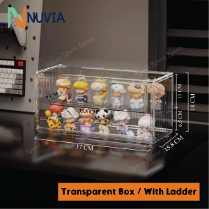 Nuvia Transparent Display Case Clear Stackable Storage Box Dustproof Display Cases Protection Organizer