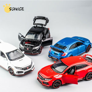 🔥HOT🔥 Sonice Toys Diecast Model Car Toy  for Honda 10th Civic FK8 Type R 1:32 Collection Gift Light&Sound