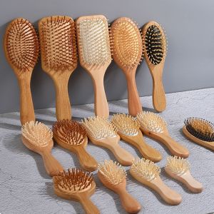 FEELINGS 1Pc Paddle Cushion Wood Comb Hairbrush Hair Loss Massage Brush Professional Hair Care Bamboo Comb Hair Scalp