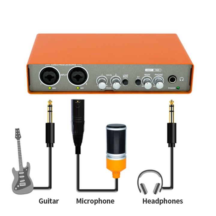 EM02 Audio Interface Sound Card Electric Guitar Live Recording
