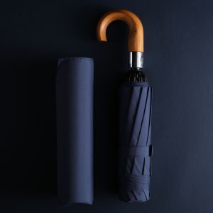 Luxury Reverse Umbrella for Men Wooden Handle Large Umbrella Windproof Strong 10 Ribs Foldable Big Rain Umbrella Golf