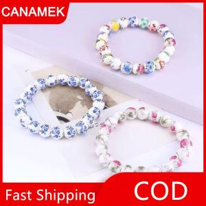 【CANAMEK】 Màu Xanh Và Trắng Sứ Gốm Bead Vòng Đeo Tay-Phong Cách Dân tộc Sáng Tạo DIY Thủ Công Phụ Kiện Cho Phong Cách Quốc Gia Đồ Trang Sức