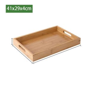 SoraX Wooden Bamboo Serving Tray Dried Fruit Tray Tea Cup Saucer Trays Snack Plate Serving Tray /Tea Cup S