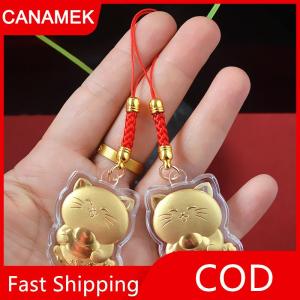 【CANAMEK】 Mới may mắn mèo yuanbao Mèo Điện thoại chuỗi máy ảnh phím dây chuỗi Dễ Thương Dây Móc khóa quà tặng năm mới