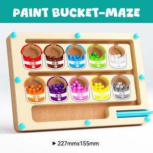 Magnetic Number Counting Toy Wooden Magnetic Color Matching Maze Toy Fine Motor Skills Toy for Kids Sorting Toys