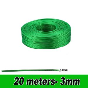 5-20m Wire Green PVC Coated Flexible Steel Cord Rope Cable for Clothesline Greenhouse Grape Rack She