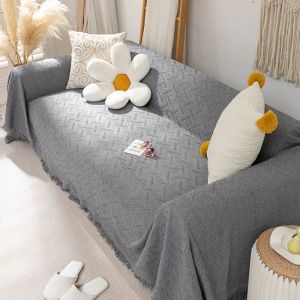 Sofa Blanket Sofa Cover With Tassel Chenille Material Anti-scratch Wear-resistant Sofa Decoration High-quality Fabric
