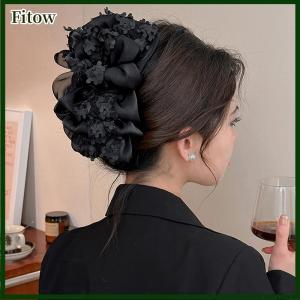 Fitow Elegance Temperament Large Claw Clip Multilayer Bow Hair Clips Ponytail Hairpin Women Hair Accessories