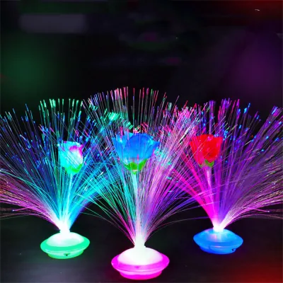 NEXASHOP Flashing Holiday Home Decor Night Lamp Multicolor LED Fiber Optic Light Christmas Decoration