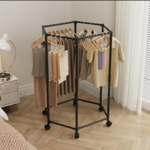 Metal Pulley Clothes Drying RackHousehold Portable Rotating Storage Clothes RackIndoor Washing Clothes Drying Hanger