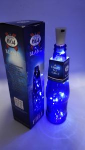 LED lighted bottle 1664 Blanc Christmas Xmas Dinner in Blue Limited Edition yr2019 Romantic