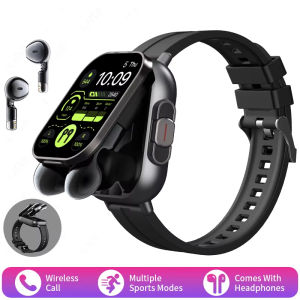 2025 Men Smart Watch 2.01inch HD Large Screen Waterproof Heart Rate Blood Pressure Bluetooth earphone TWS 2 in 1 Make phone call