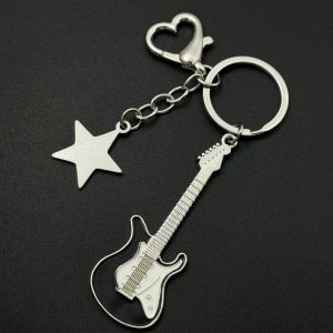 SHOPHOME - Gantungan Kunci Gitar Bintang Hati Liontin Keychain Tas Motor Mobil Serbaguna KEY19
