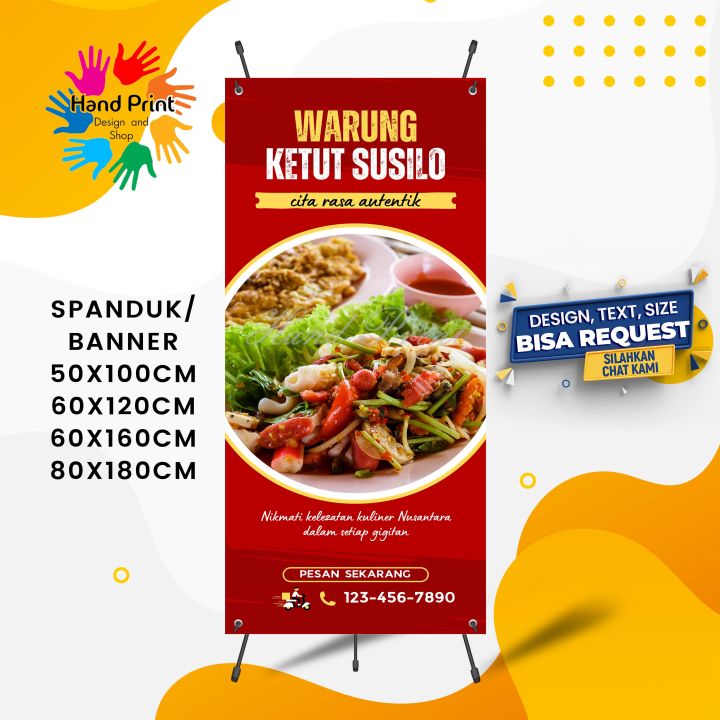 Cetak Spanduk Banner Warung Makanan Kedai MMT Spanduk Custom 60x160 ...