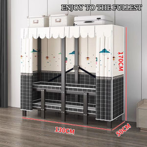 Foldable Wardrobe DREAM GRAY Installation-free Convenient For Easy One-Click Opening Suitable for Bedrooms Rental Houses