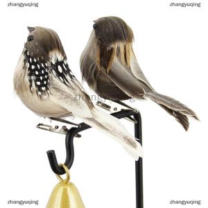 [COD] zhangyuqing 1Pc Gray birds artificial foam feathers sparrow home party wedding decor