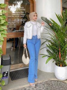 Jeans Cutbray Highwaist Wanita Celana Cutbray Flared Streetch Premium Quality