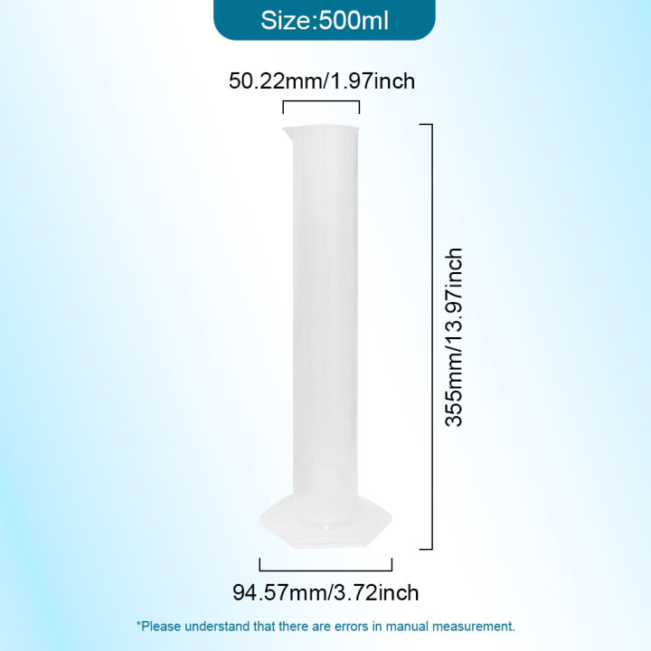Test Pipe Transparent 1PCS Hexagon Bottom Transparent Measuring Plastic Graduated Cylinder ...