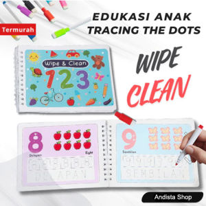 "Buku Wipe Clean Anak – Belajar Menulis dengan Metode Tracing Full Color + Spidol Gratis!