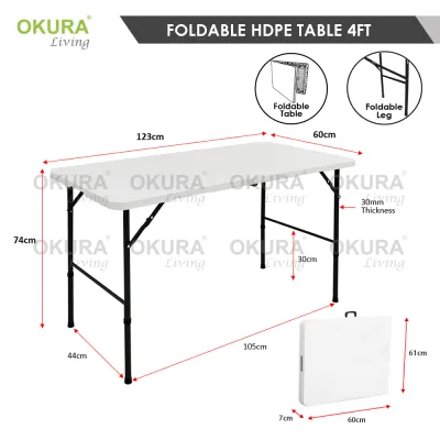 OKURA 4 x 2 Foldable Banquet Table Event / Catering / Hall / Buffet Folding Table Meja Lipat Niaga