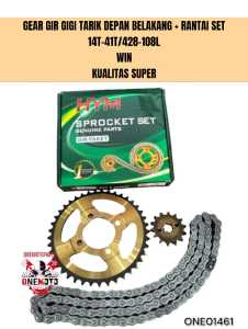 GEAR GIR GIGI TARIK DEPAN BELAKANG PLUS RANTAI SET 14T-41T/428H-108L WIN KUALITAS SUPER