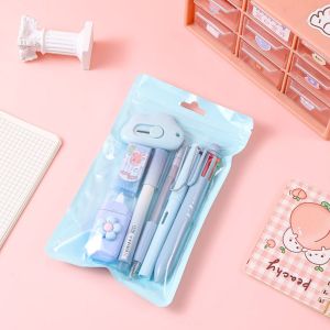 PELLETIZING Korean 7-in-1 Stationery Set Multifunction Useful Student Tools Set Portable Ballpoint Pen 7pcs/set Stationery Set School Office