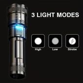 Đèn pin cầm tay siêu sáng chiếu xa 500m có Zoom Đèn cầm tay Chip XHP50 pin trâu chông thấm nước IP65