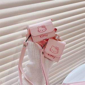 REGISTR Anime Earphone Storage Bag Cute Portable Earphone Protective Cover Creative Soft Leather Mini Earphone Case Storage Ornament