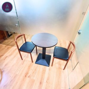 Restaurant 2-Seater 60cm Round Dining Set with Chairs Minimalist Style Space Saving Condo Cafe Bar