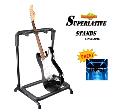 Guitar Stand Foldable Multi Holder Rack 3 Or 5 Guitars Black Color Padded Foam