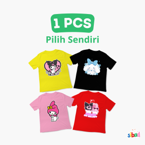 SIBAD Kaos Anak isi 4 pcs Gambar Kuromi My Melody Anak Perempuan Umur 1-12 Tahun Katun