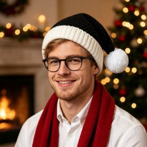 RL5LBR Màu trơn Mũ len Giáng sinh Ấm áp Đậm đặc Mũ ông già Noel Đồ dùng cho các buổi tiệc lễ hội Len Phụ nữ