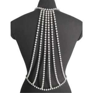 Stylish Pearls And Gold Alloy Body Chain Beach Vacation Enhancing Womens Fashion Sense For Special Occasion
