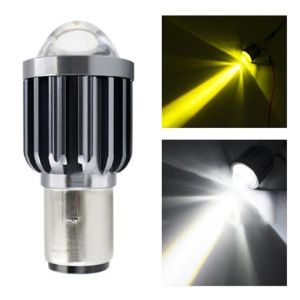 Motorcycle Headlight LED Bulbs H6 H4 with Lens Two-color Hi Lo Beam Headlight Scooter Accessories