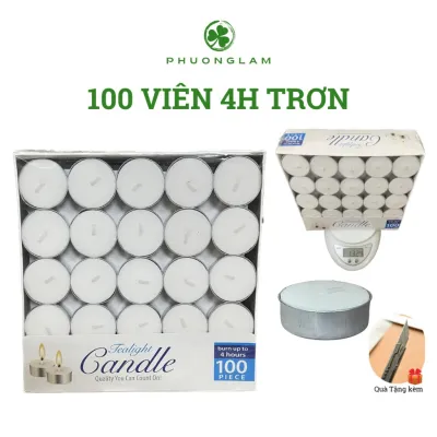 Nến tealight 100 viên cháy 4h KHÔNG KHÓI KHÔNG MÙI dùng xông tinh dầu xông thảo mộc Sang Trọng