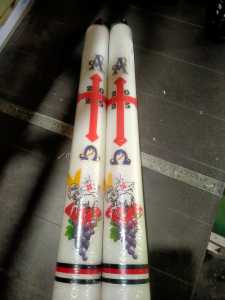Perlengkapan Ibadat Katolik/Lilin Altar/Lilin Misa/Lilin Paskah 7cmX50cm LPKH-750/Mass Candle/Catholic Easter Mass Candle