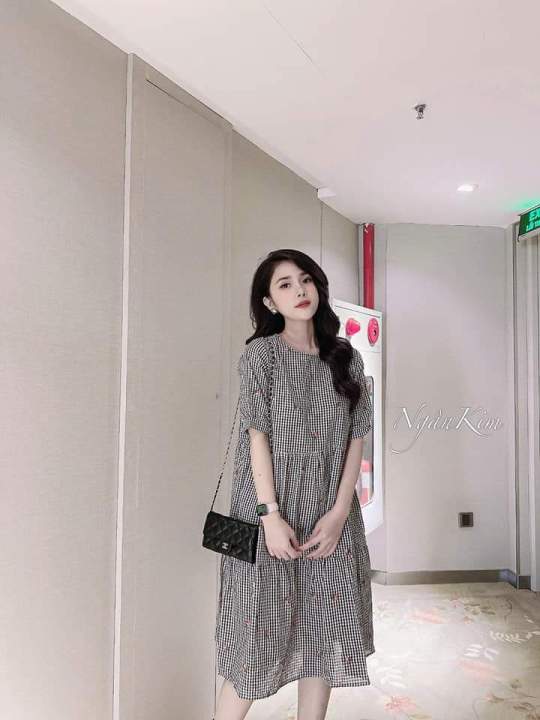 VÁY SUÔNG RỘNG VÁY BIGSIZE BẦU BÍ BON CHEN -Đầm bầu thời trang thiết kế  công sở dáng dài Hàn Quốc rẻ đẹp - Váy bầu đẹp rẻ - MixASale