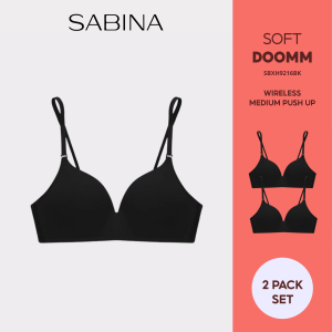 Sabina Medium Push Up Padded Wireless Bra | Soft Doomm Collection Style no. SBXH9216 Black