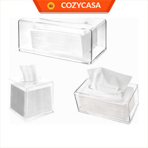 【COZYCASA】Transparent Square Acrylic Tissue Box Holder for Home Office Thickened PCTissueBox