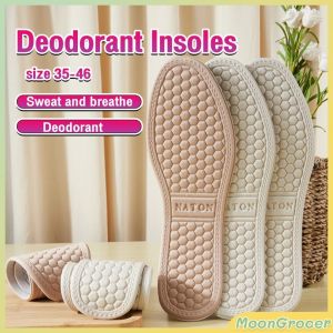 M.Grocer. 1Pair Deodorant Insoles Soft Shoes Pad Absorb-Sweat Breathable Comfort Cotton for Men Women