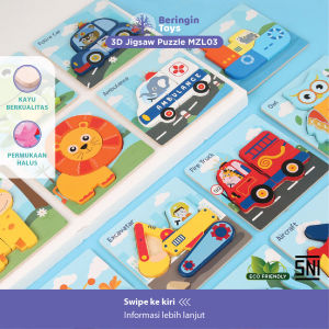 Beringin Toys Mainan Edukasi - 3D Dinosaur Hand Grasping Board / Mainan Anak / Jigsaw / Puzzle Anak / Puzzle Kayu Dinosaur Series / 3D Puzzle / Puzzle Painting / DIY / Mainan Edukasi