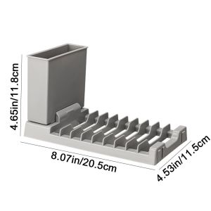 QUA Plastic Foldable Dish Drying Rack Space-Saving 2 IN 1 Dish Drainer Multifunctional Large Capacity Utensils Drainer Racks for Home