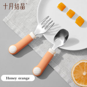TEN-M JOURNEY Toddler Fork and Spoon Utensil Set for Self-Feeding and Meal Time Training-Whit Storage Case