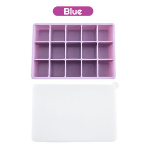 Bevavar Cetakan Es Batu Silikon Cetakan Es Batu + Penutup 15 Sekat Ice Cube Tray