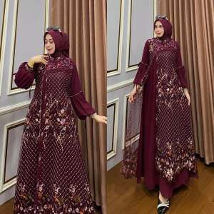 Clarisa Dress Brokat Import Ceruty Payet Gamis Pesta Kondangan Mewah Elegan Wanita Muslim Jumbo Terbaru 2025 Gamis Lebaran Wanita Remaja Dewasa Nyaman Viral Kekinian