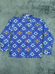 Baju Batik Sekolah Smp Biru Lengan Panjang Untuk Anak Laki-Laki Perempuan Kelas 7-9
