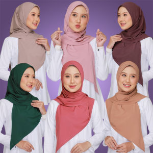 Tudung Instant Bawal Lazy Travel Mosscrepe/Awning Less Bdg 45