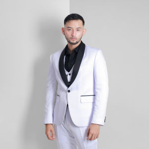 Jas Formal Pria - Setelan Jas Celana dan Rompi Pria - Jas Pengantin Pria Putih - Jas Putih Premium - Jas Pria Slim Fit - Putih