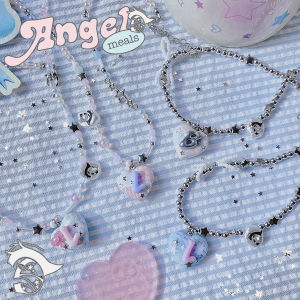 ★ angel meals necklace*เลือกตัวอักษรเองได้* ★(กำไล พวงกุญแจ สร้อยลูกปัด สร้อยดินปั้น จี้ดินปั้น)